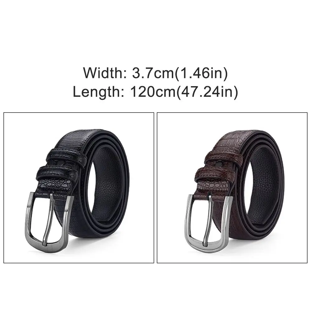 Fashion Alligator Pattern PU Leather Belt Trendy Brand Luxury Design Waist Strap Casual Versatile Alloy Pin Buckle Waistband