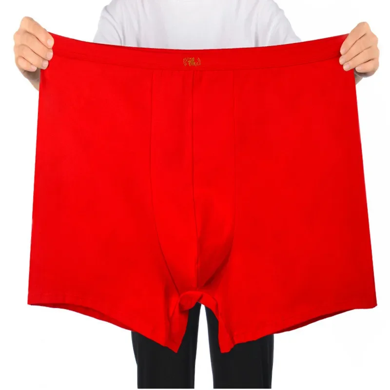 200KG Men Boxers 13XL 12XL Pure Cotton Panties Overlarge Plus Size Underwear 10XL 9XL High Waist Male Elastic Dad Underpants