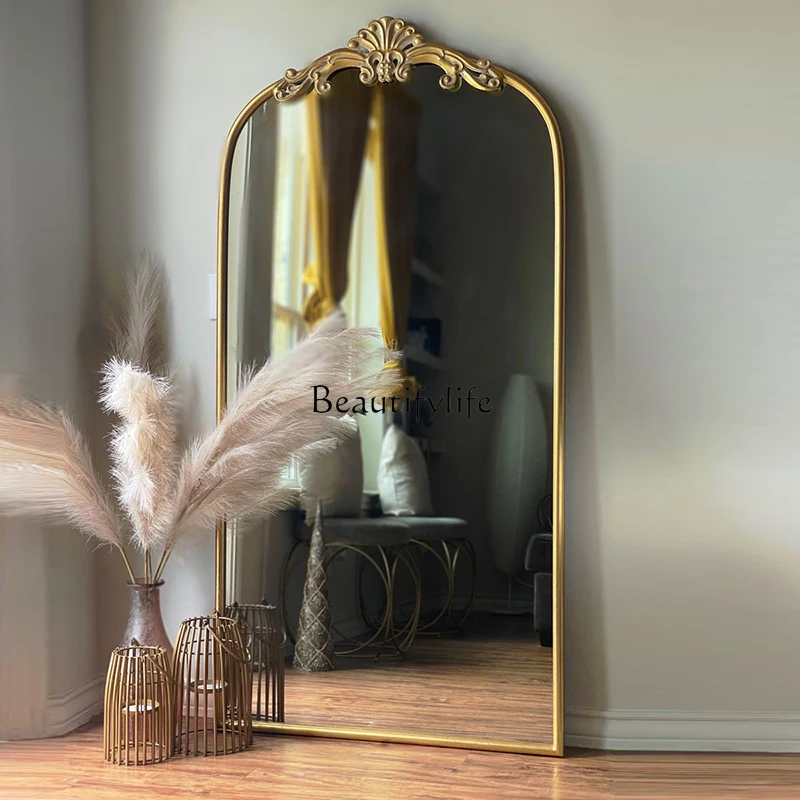 

French retro full-length mirror can be wall-mounted full-length mirror, household wall-mounted