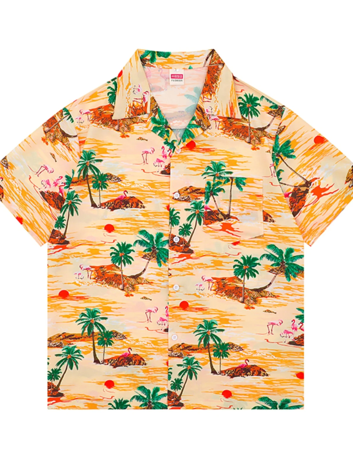 

Ретро-рубашка в гонконгском стиле для пар, тонкая, с цветочным принтом, свободного кроя, летняя, гавайская, с коротким рукавом, для пляжного отдыха, мужская, модная, дышащая, из полиэстера.