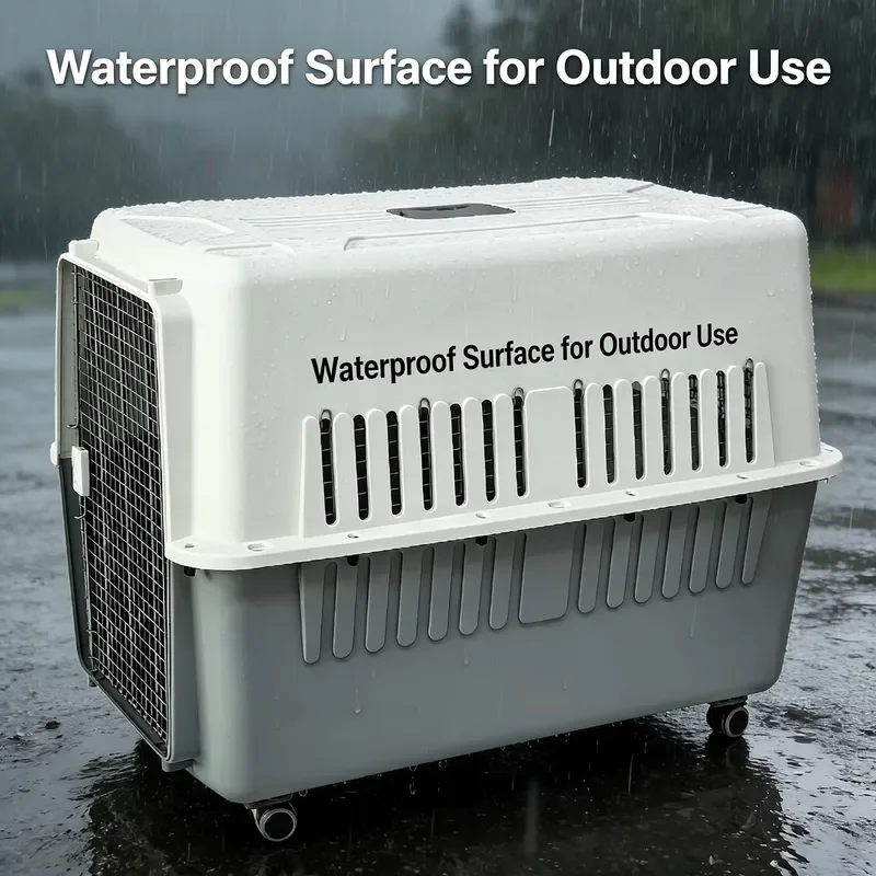 Large Dog Cage Portable Outdoor Pet Carrier with Metal Mesh Ventilated PP Material Modern Removable Design for Big Pets Safe