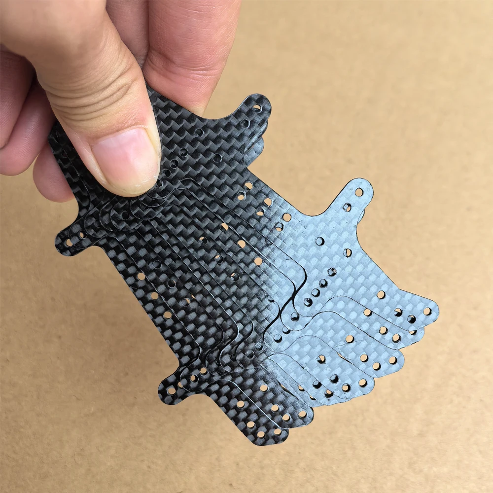 10 peças 100 peças feitas por você mesmo 1.5mm fibra de carbono sem digitação placa traseira principal peças de placa frontal para rc mini 4wd tamiya
