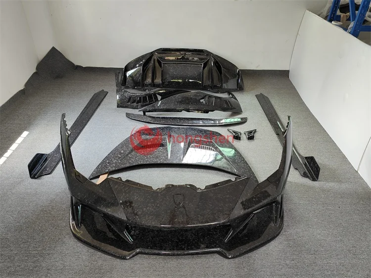 V-style carbon forged front and rear fenders side skirts spoilers engine hood for Lamborghini huracan LP580 LP610 body kit