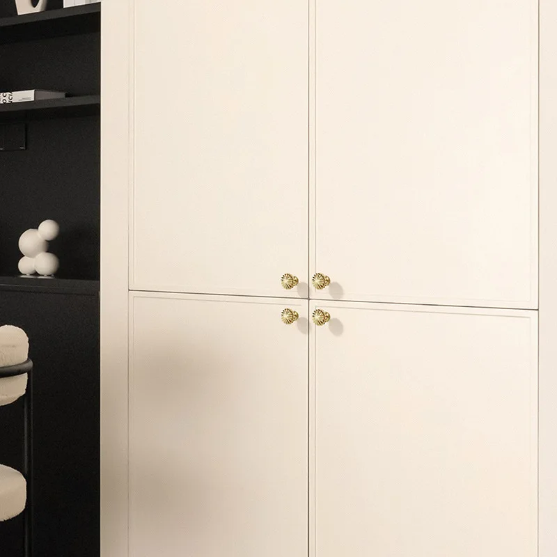 

Nordic Minimalist Golden Pumpkin Handle for Cabinet Wardrobe Drawer Black Round Knob Furniture Hardware