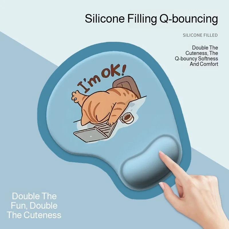 Silikon-Handgelenkauflage-Mauspad mit Handgelenkstütze, ergonomisches Schreibtisch-Mauspad ohne Flecken, rutschfeste Basis, bequem für Zuhause/Büro