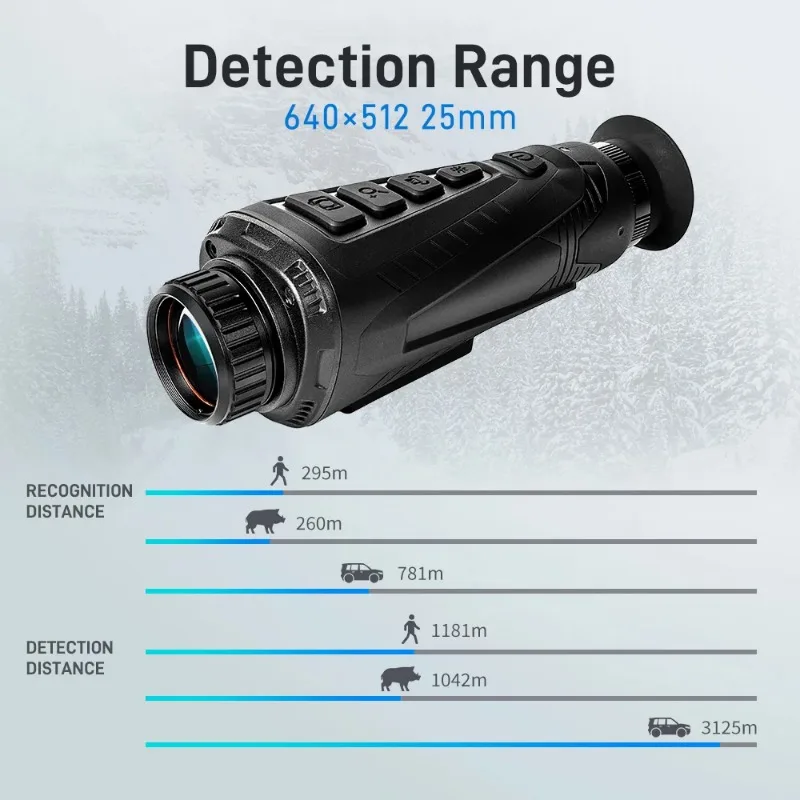 25MM 35MM 50HZ Outdoor Handheld Thermal Imager Telescope 640x512 HTi A30 5 Hours Winter Snow Thermal Imaging for Hunting