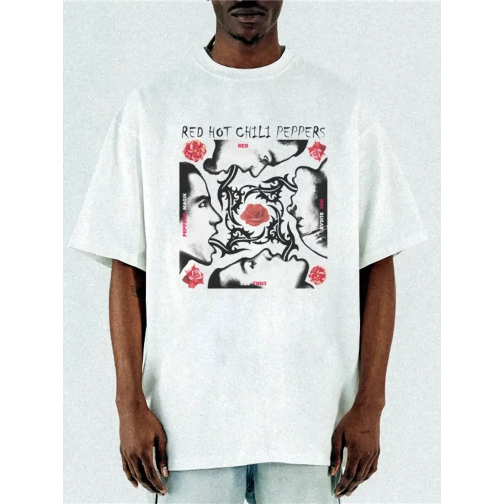 Red Hot Chili Peppers X-Ray Ribcage Logo Band Graphic T-Shirt Cotton Men Women Streetwear Fashion Tee Streetwear
