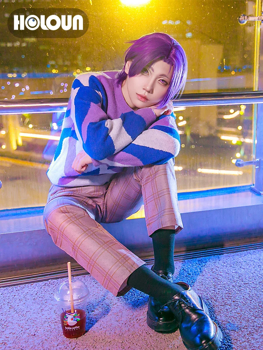 تأثيري الأزرق قفل أنيمي ريو ميكاجي تأثيري حلي شعر مستعار عادية ارتداء اليومي سترة السراويل الزي صافي الألياف الاصطناعية هدية