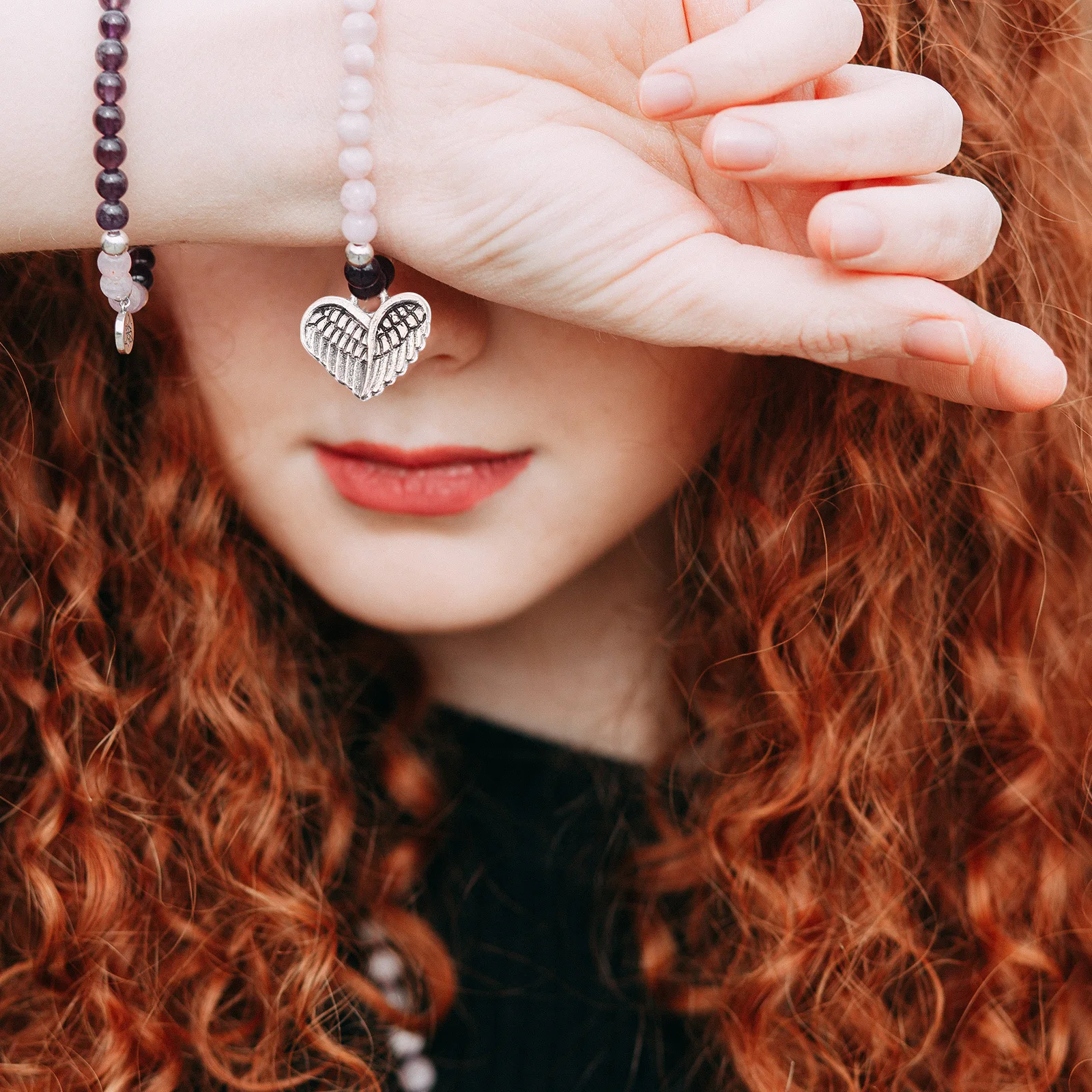 

60Pcs DIY Heart Wing Pendant Alloy Jewelry Charms for Bracelets Necklaces Keychain Craft DIY Wing Pendant Metal Charm