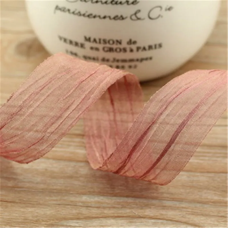 5yard/lot 25-40mm pleated snow yarn new ribbon hair accessory bow diy handmade material ornament on the head ribbon diy T-055