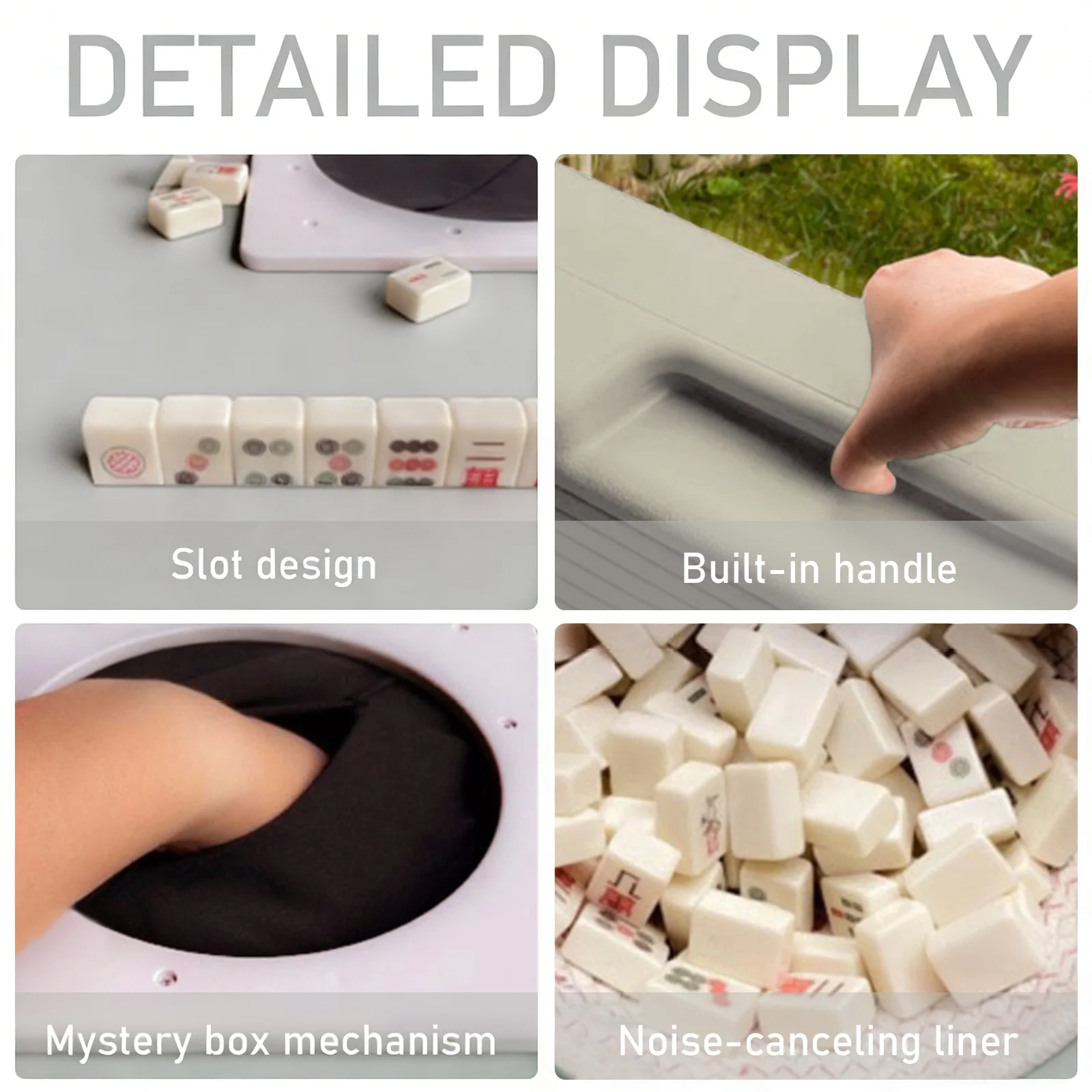 

Портативный набор для маджонга с 144 плитками и дорожным кейсом, набор для игры в маджонг в дороге, настольная игра для семейных встреч (серый)