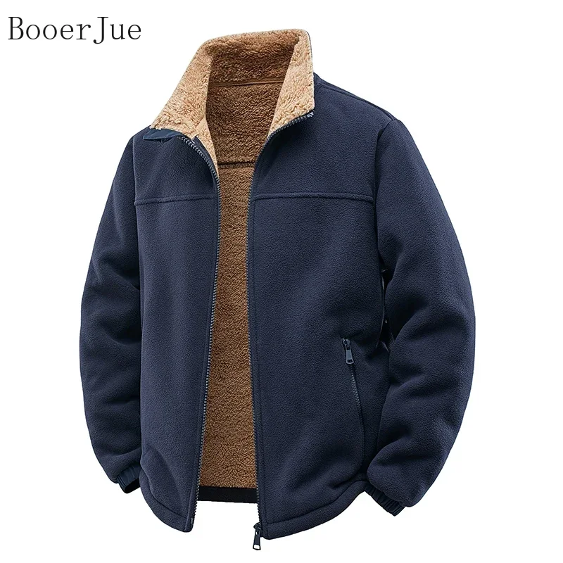 Men Winter Hunting Polar Fleece Jacket Multi‑Pocket Full Zip Hooded Coat Warm Casual Outdoor Sport Hiking Camping Outerwear