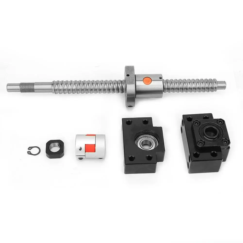 

250mm SFU1605 Stainless Steel Ball Screw Lock Nut BK BF12 Bracket Base Shaft Coupling Coupler Set for CNC Machine