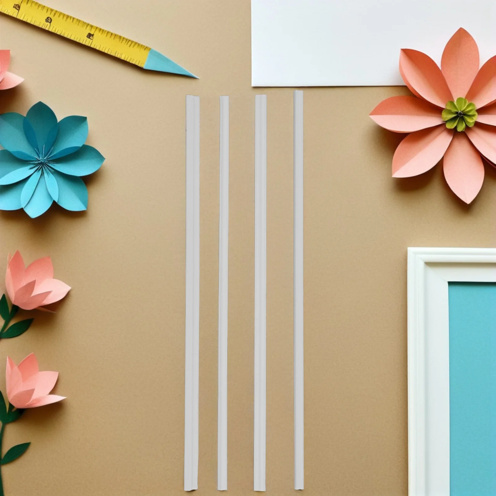 

8 Pcs House Baby Kitchen Dollhouse Corner Trim Decorative Strip Micro Decoration Molding Miniature Trims White DIY for