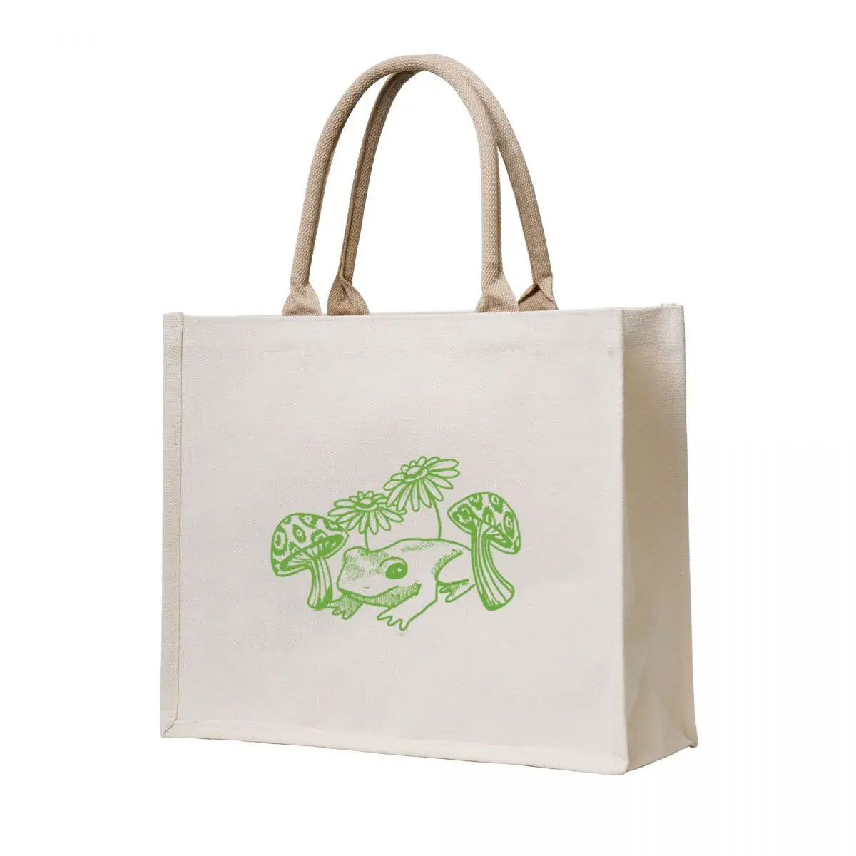 

Mushroom Frog Tote Bag tote bags men Women's bags supermarket folding bag bags for women