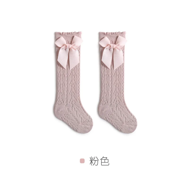 Kinder Mädchen Bogen kniehohe Netz strümpfe Baby Kleinkind Bowknot Tube Socken Kind aushöhlen Socke für 0-3y