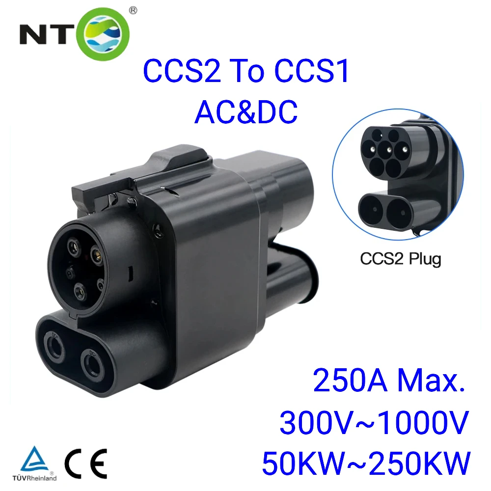 

EV Charger Adaptor CCS2 To CCS1 DC Fast Charging 250A Convertor For Eletric Vehicle PHEV Hybrid Cars Not applicable to BMW i3