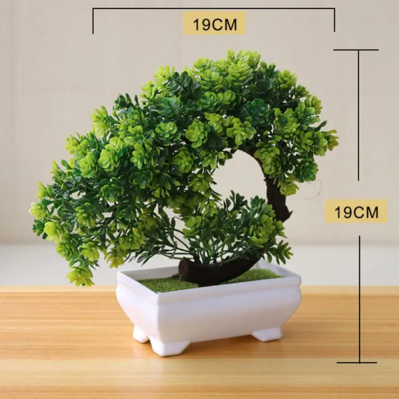 1Pc Artificial Plastic Plants Bonsai Small Tree Pot Potted Flower Garden Fake Plant Arrangement Ornaments Room Home Table Decora