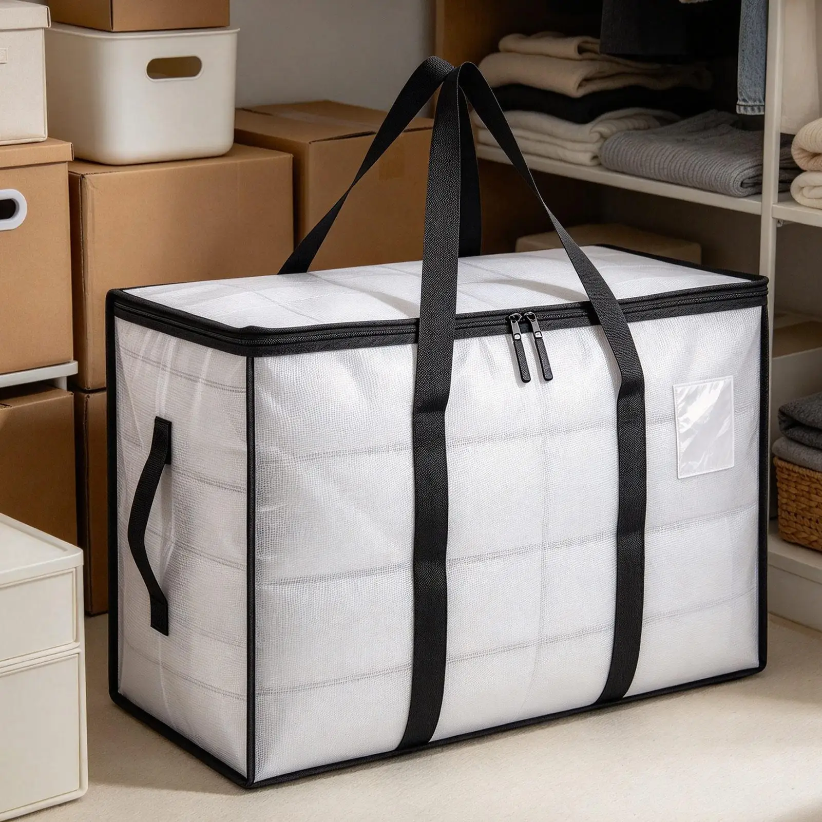 Moving Bag Thickened Waterproof Clear Foldable Bin Large Moving Bags For Travel Outdoor Clothes Closet Dorm College Room Blanket