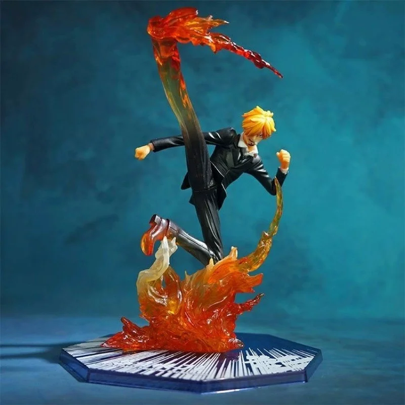 15-17CM One Piece Portgas·D·Ace Luffy Sanji Zoro PVC Doll Desktop Ornament Anime Gift Collection