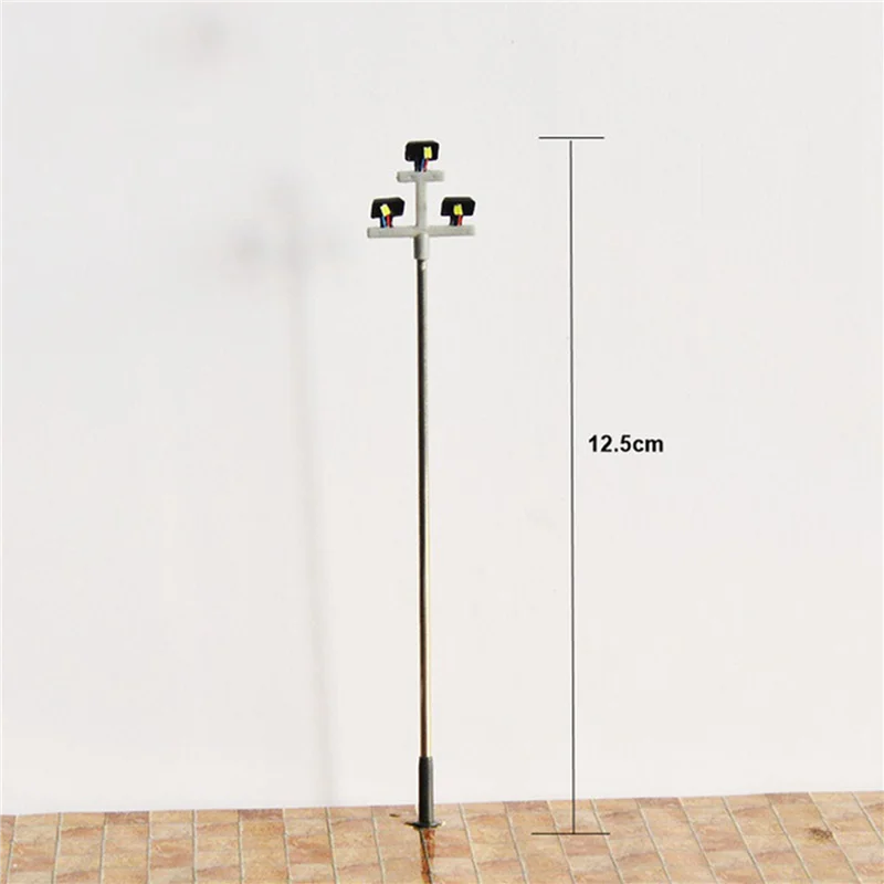 YSUN-8Pcs 3V LED ensemble de lampes miniatures modèle de réverbère pour Train Ho chemin de fer Table de sable Kit de scène d'éclairage de construction