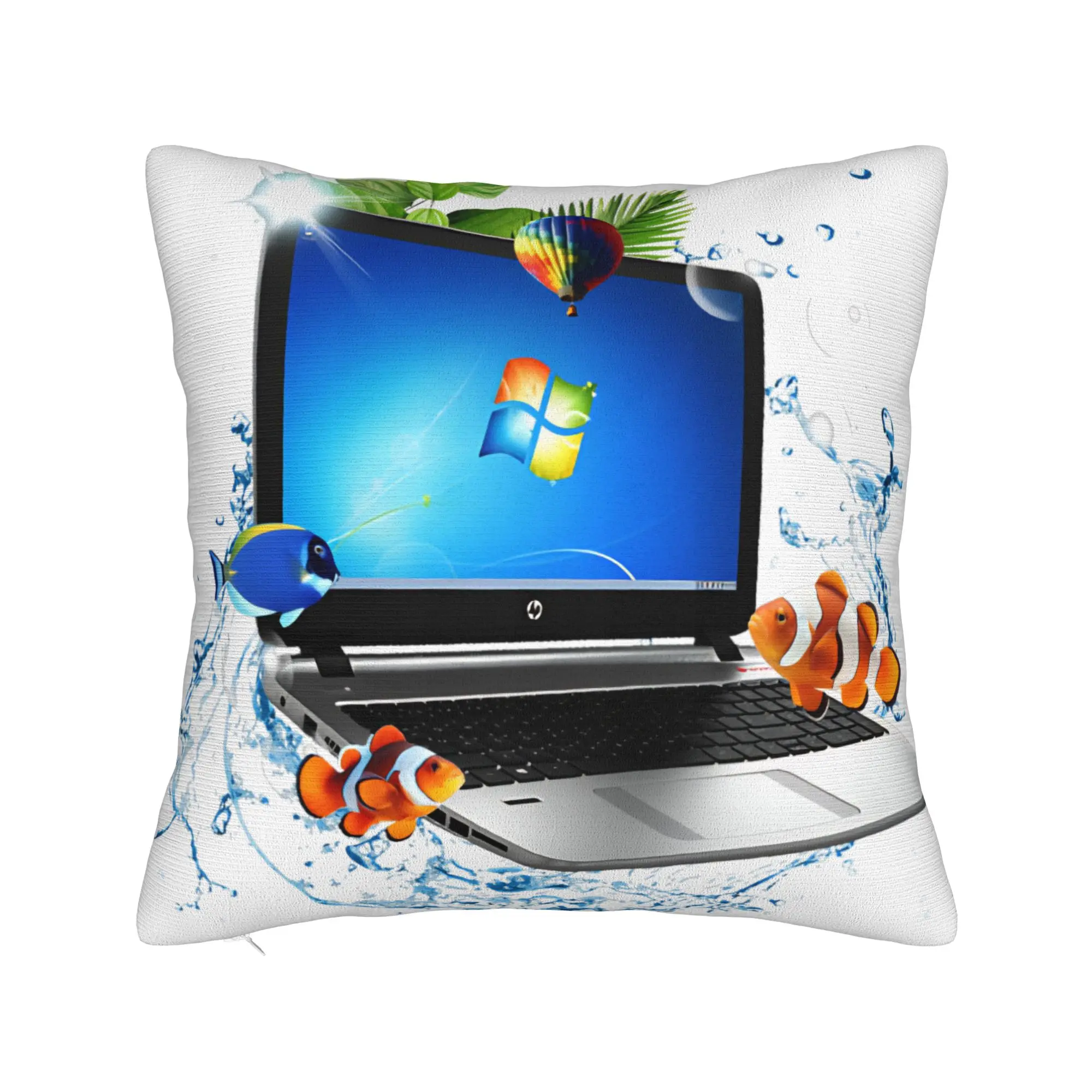 Nostalgia Digital 2007  Square Pillow Case Frutiger Aero Cushion Covers Awesome Polyester Decorative Pillowcase for Sofa 45x45cm