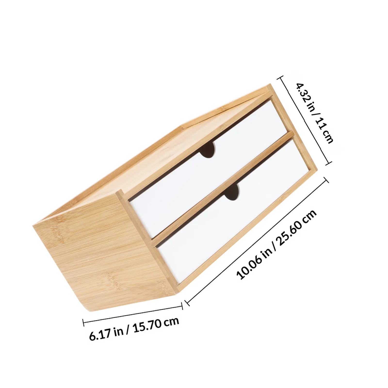 1Pcs Bamboo ABS Cosmetics Storage Box Organizer For Countertop Storage Box Organize Separate Neat Orderly Skin