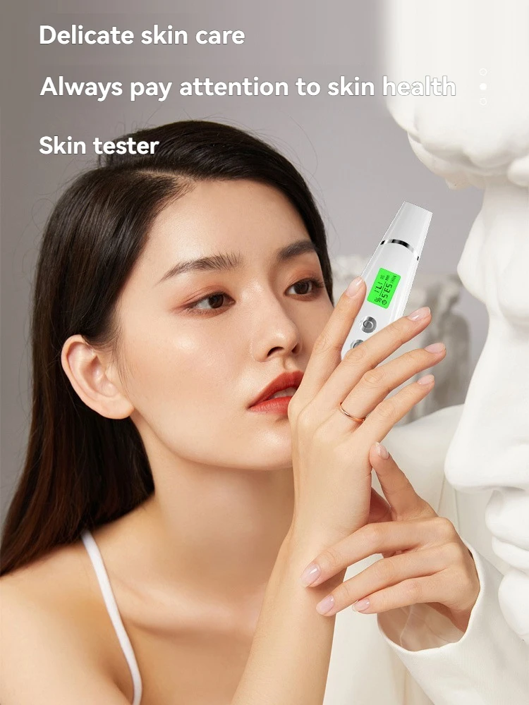 محلل بشرة الوجه المحمول يقيس رطوبة الوجه/الجسم ومحتوى الزيت محلل الزهم كشف دقيق مع ذكي #2