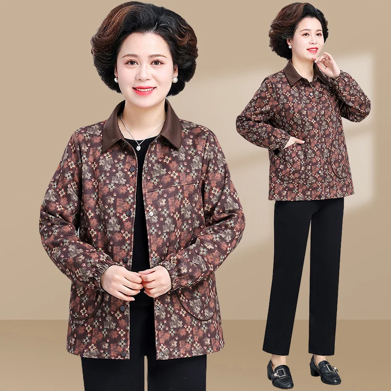 

Стильная весенняя верхняя одежда для женщин среднего возраста: кардиган-жакет с цветочным принтом, повседневный, удлиненный