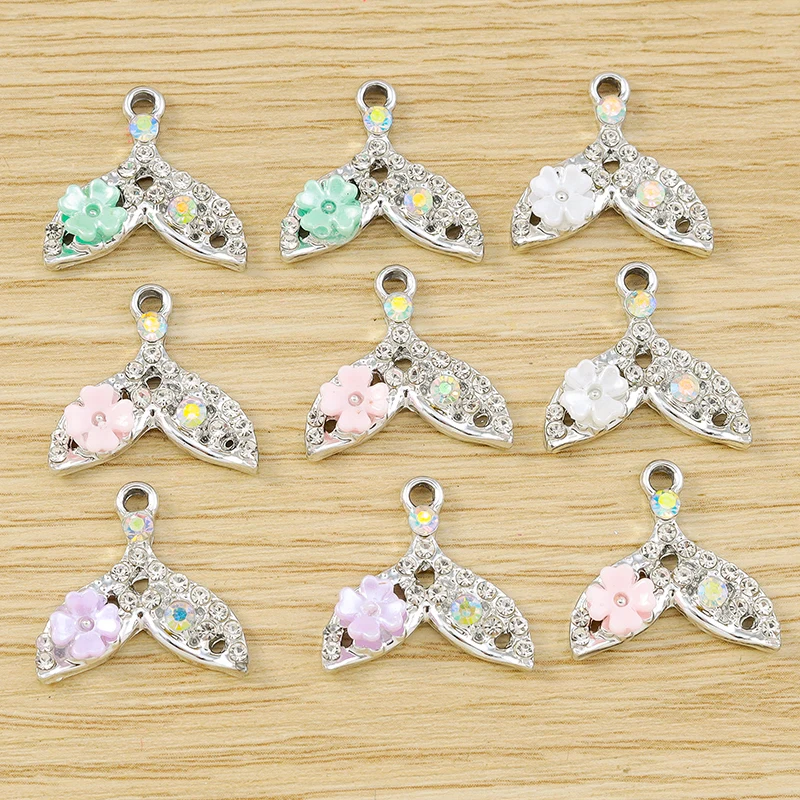 10 Stück gemischte niedliche Kristall-Seestern-Muschel-Fischschwanz-Anhänger für die Schmuckherstellung von Ohrringen, Halsketten, Armbändern, DIY-Bastelarbeiten und Geschenken – Detail 8