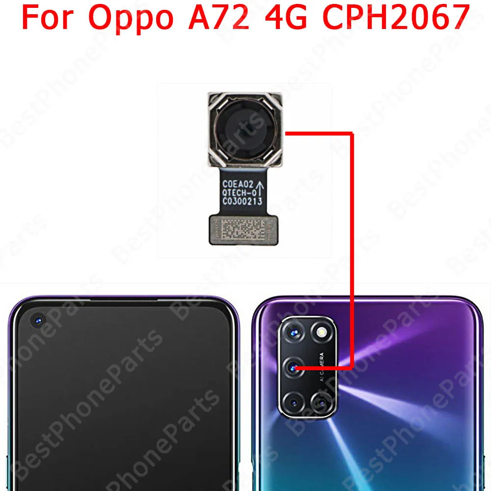 Front Backside Facing Back View Selfie Camera Module For OPPO A71 A72 A73 A74 Rear Camera Replacement Repair Flex Cable