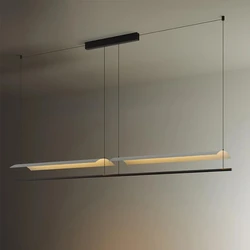 Postmodern black white Nordic restaurant adjustable pendant light minimalist study light kitchen island long pendant light