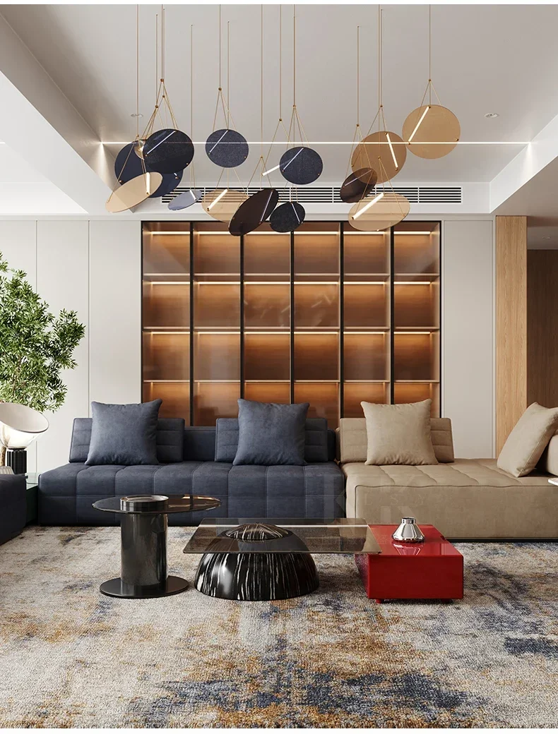 Modern glass coffee table high sense art irregular