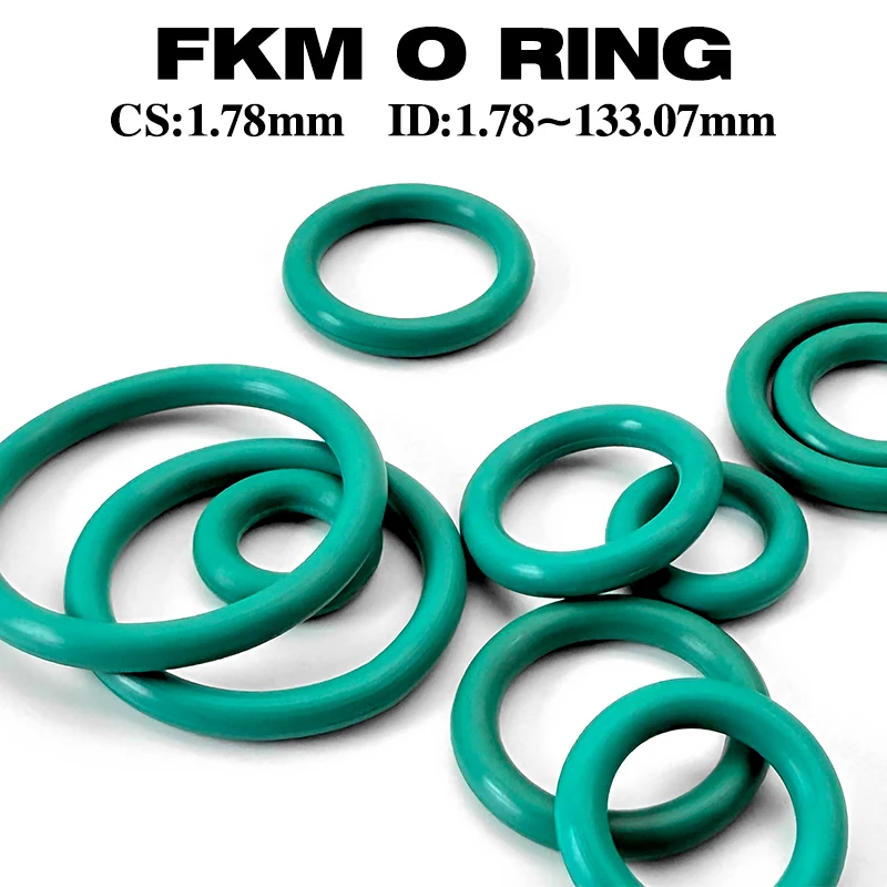 

CS 1.78mm 20/50 PcsFluorine Rubber Washer Ring, Green FKM O Ring with Oil & High Temp Resistance ID1.78~133.07mm