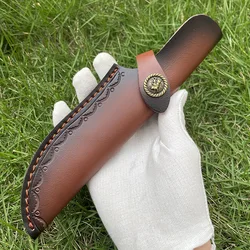 23 CM Fixed Blade Knife Straight Holder Cowhide Scabbard  Knife Cover Leather Sheath Case Hunting Knife Holsters Belt Buckle