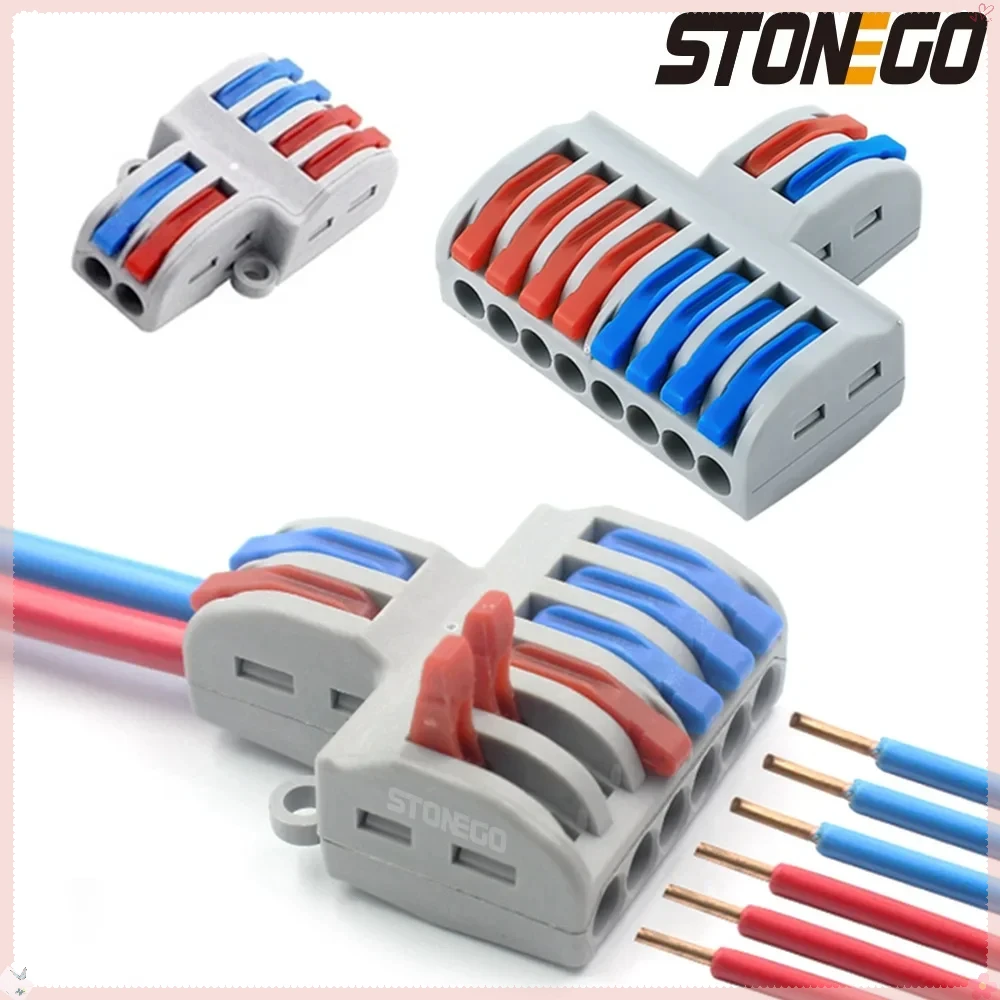 Mini Wire Fast Connector 2 In 4 6 8 Out Compact Splitter Terminal Cable Connector for Home Improvement Electrical Equipment