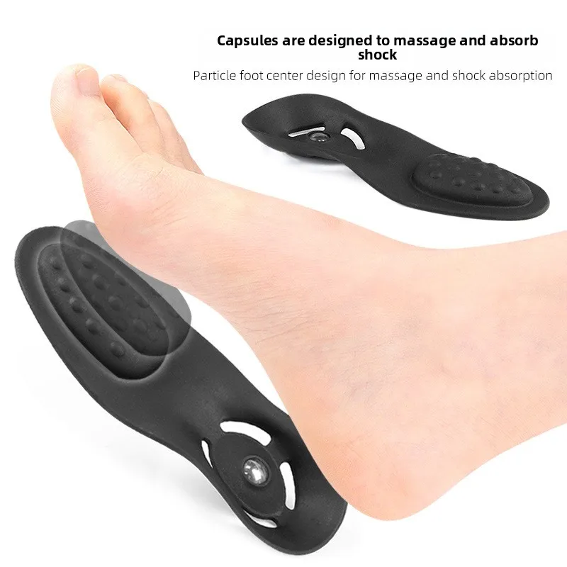 نصف وسادة على شكل قوس مغناطيسي، تدليك جسيمات، دعم قوس مسطح، وسادة مركزية للقدم، نعل داخلي وخارجي مثمن على شكل XO #5