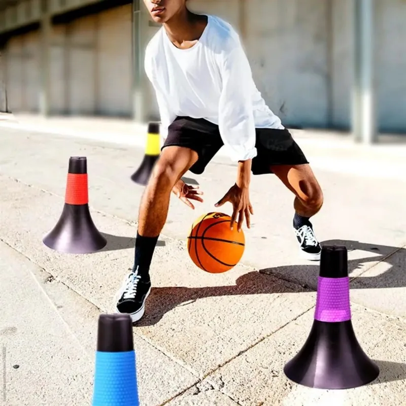 23cmColored Traffic Cones Sport Training Cones Agility Markers Soccer Skating Soccer Basketball Training Obstacle Bucket