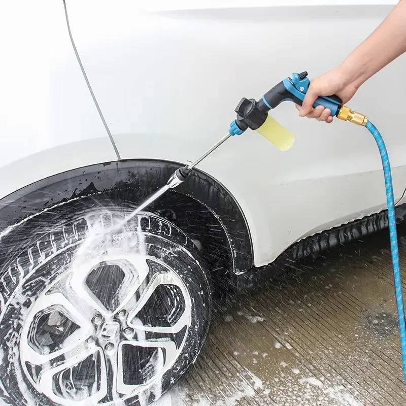 New Color Flexible Expandable Garden Water Hose with 100ml Soap Dispenser for Garden Irrigation