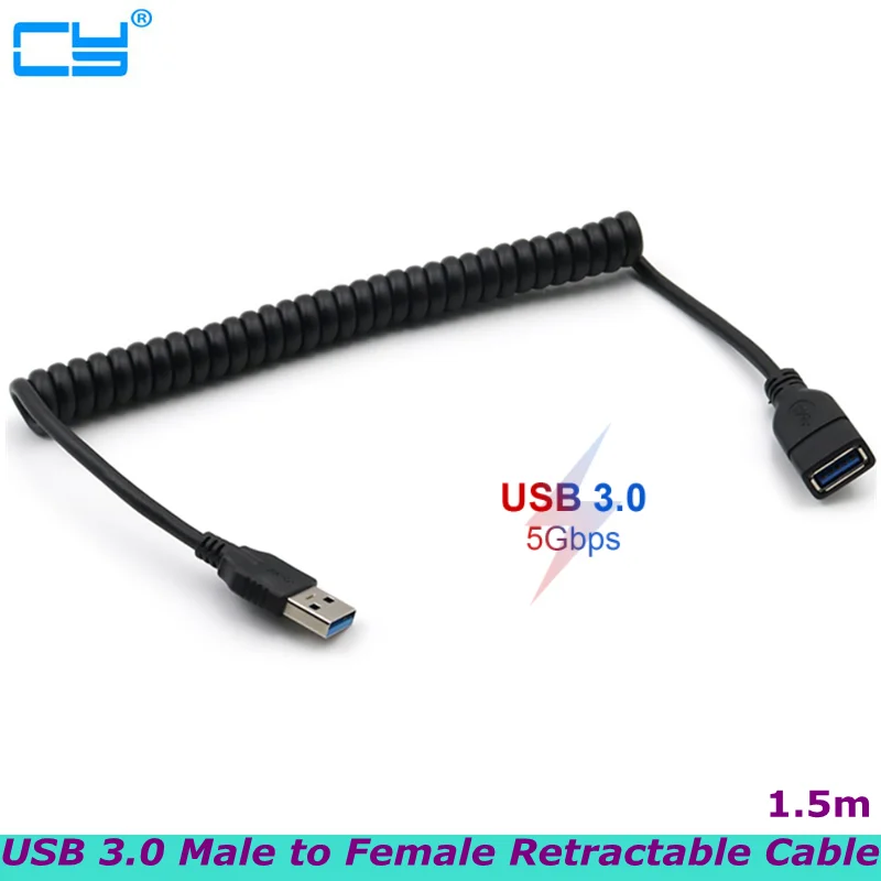 

USB3.0 Male To Female Spring Extension Data Cable Rechargeable Data Transmission
