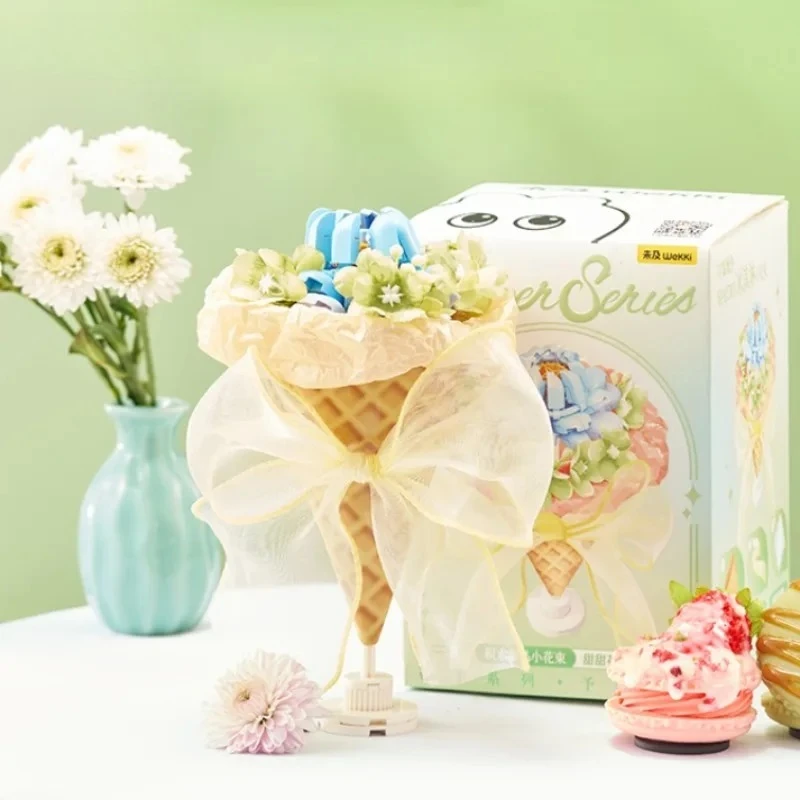 

Dessert Bouquet Building Blocks Model Assembling Toys Peach Orange Taro Lemon Blooms Small Granule Ornaments Collection Gifts