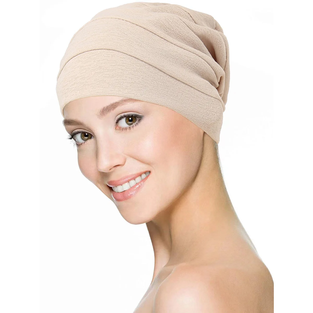 2024 New Crinkle Hijab Turban For Women Solid Color Pleated Head Wraps Elastic Head Scarf Casual Chemo Cap Ramadan Hats