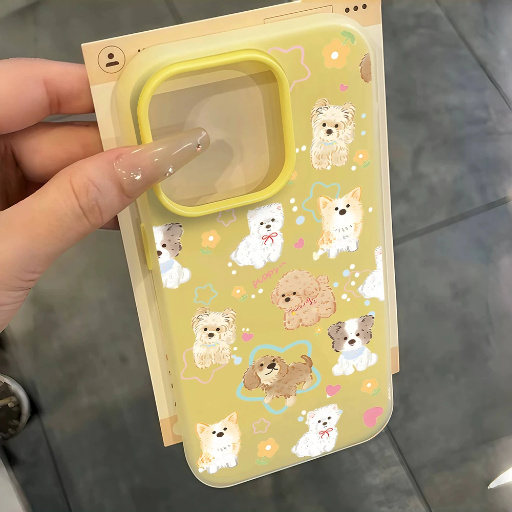 Für Xiaomi 11 Lite 5G 14T Pro 15T Pro 17 Pro Max Niedliche Welpen-Kunst-Hundehülle Stoßfeste Bonbonfarben Silikon-TPU-Schutzhülle – Detail 8