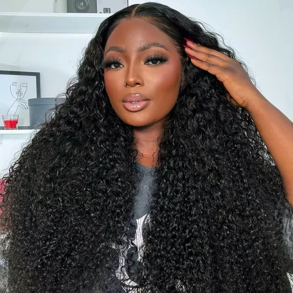 Deep Wave 13x4 HD Lace Front Echthaarperücke 46 Zoll Lockig 13x6 HD Lace Frontal Perücke 200 Dichte Haarperücke für Frauen Vorgezupft