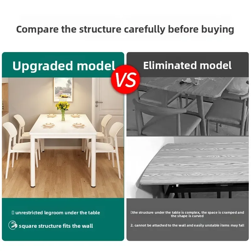 Обеденный стол Современный простой прямоугольный обеденный стол Оренда дома Маленькая квартира Простой стол с длинной полосой Обеденный стол для ресторана