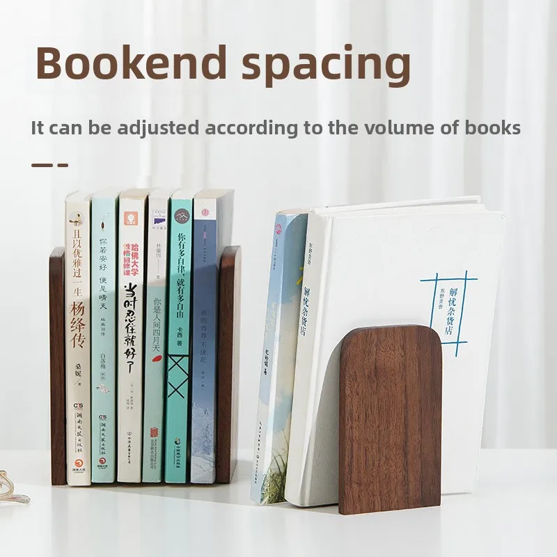 Buchstütze aus massivem Holz aus schwarzem Walnussholz, kreativ, einfach, für den Schreibtisch, Büro, Buchstütze, Buchständer, bewegliche Buchstütze, Aufbewahrungsdisplay