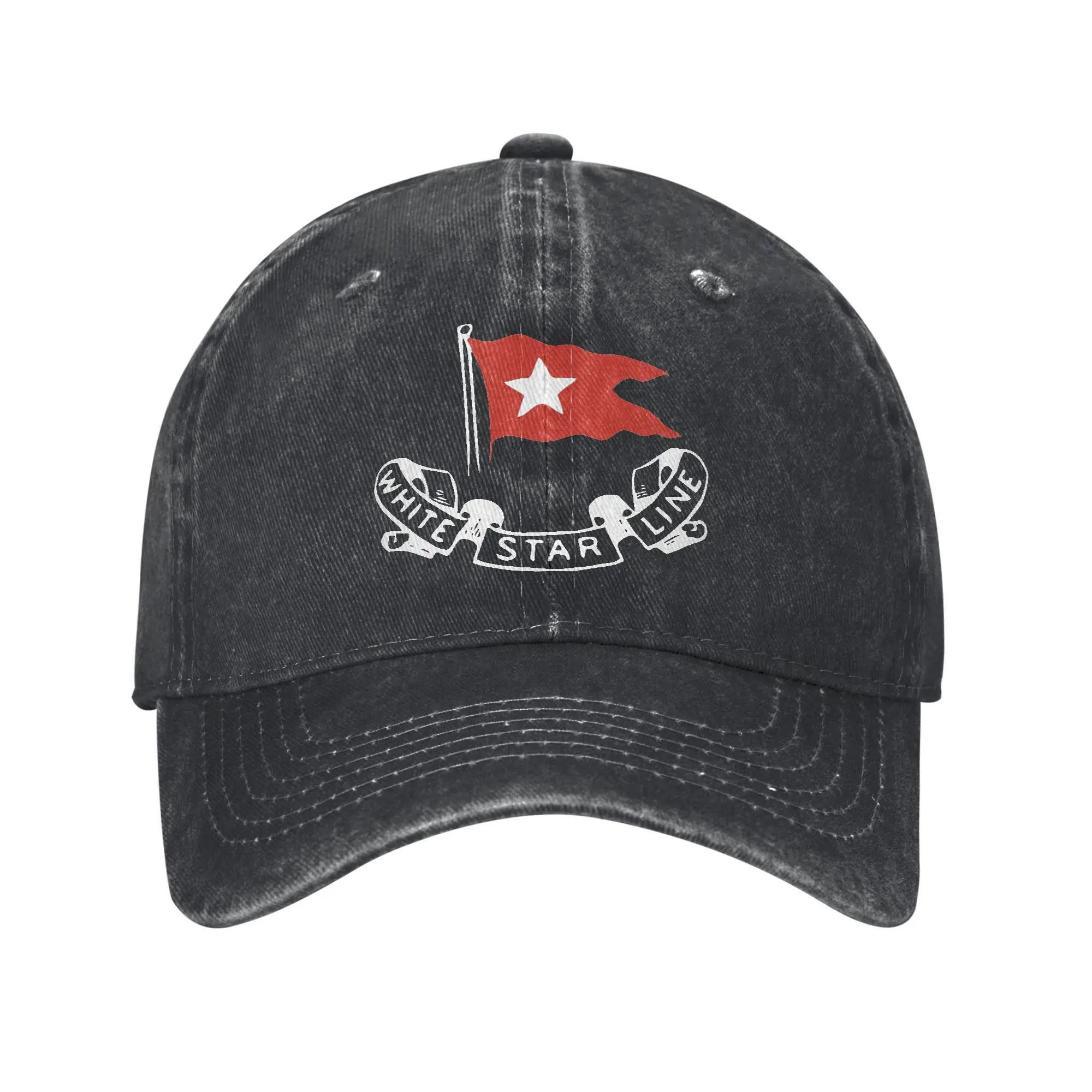 White Star Line RMS TITANIC Men Women Baseball Caps  Distressed Denim Washed Hats Cap Vintage Outdoor Summer Fit Sun Cap