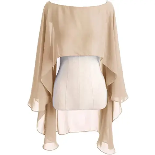 Chiffon Cape Bolero Women Femme Mariage Chalas Mujer Evening Wedding Bridal Jacket Wraps Accessories Peleryna Cloak Boda Shawl - Image 2