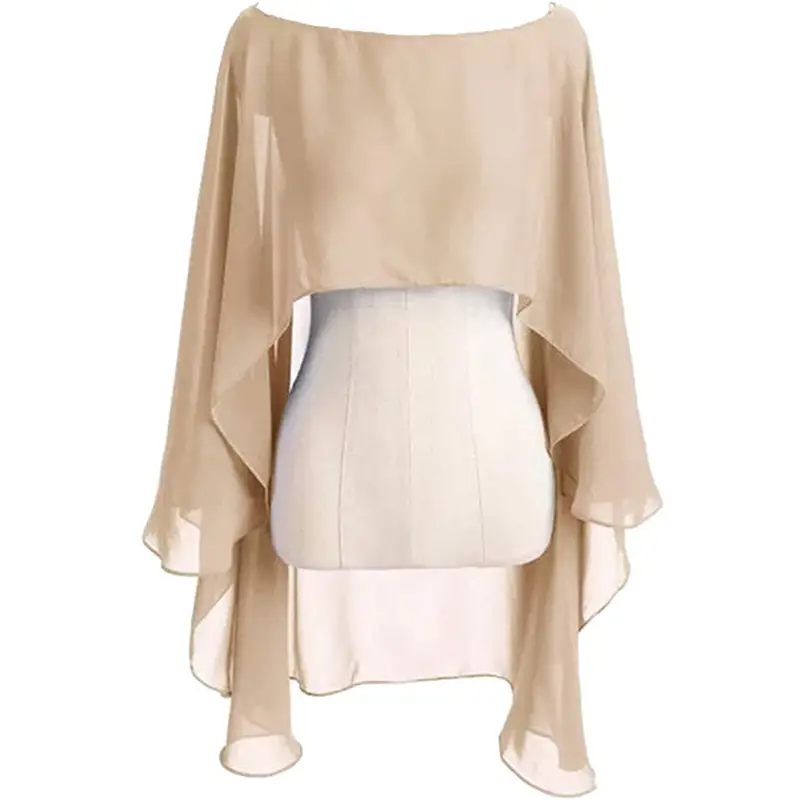 Chiffon Cape Bolero Women Femme Mariage Chalas Mujer Evening Wedding Bridal Jacket Wraps Accessories Peleryna Cloak Boda Shawl - Image 2