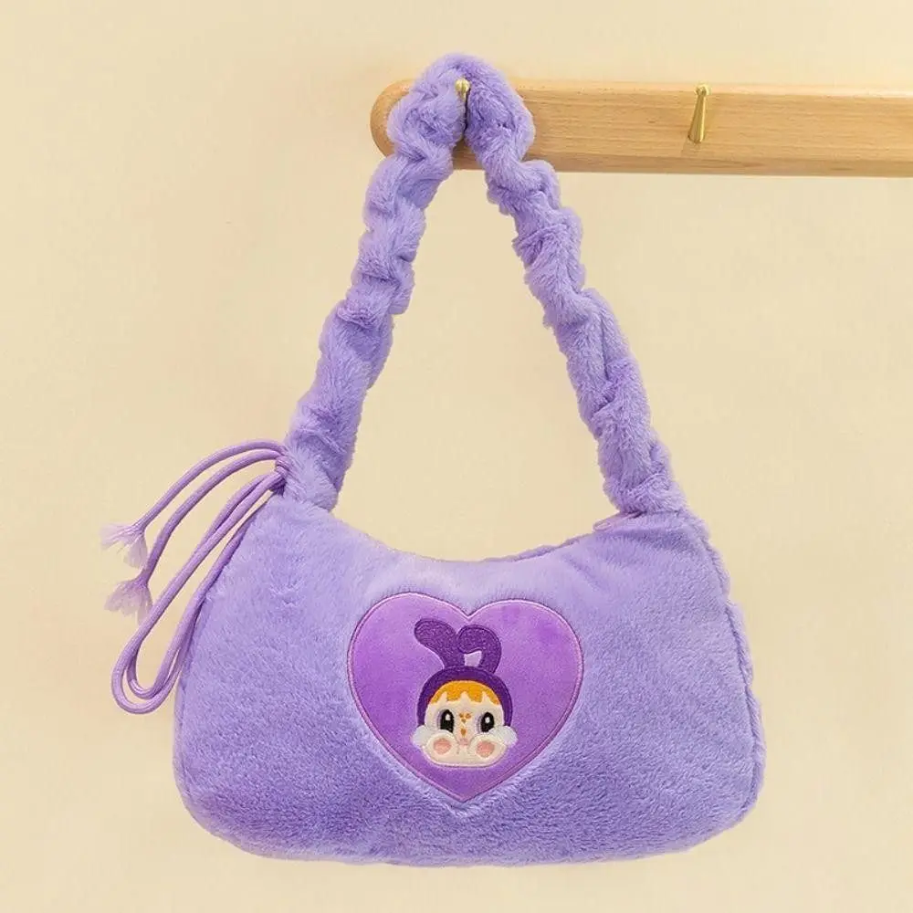 

Cartoon Plush Crossbody Bag Kawaii Girls Pattern Fluffy Handbag Top-Handle Shoulder Bag